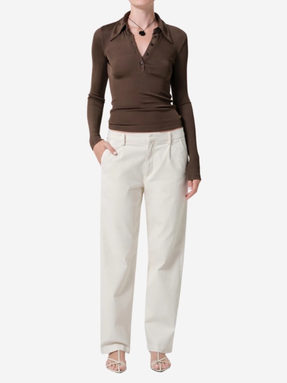 Citizens of Humanity Mallory Trouser Pants in Plaster size 27 straight leg twill